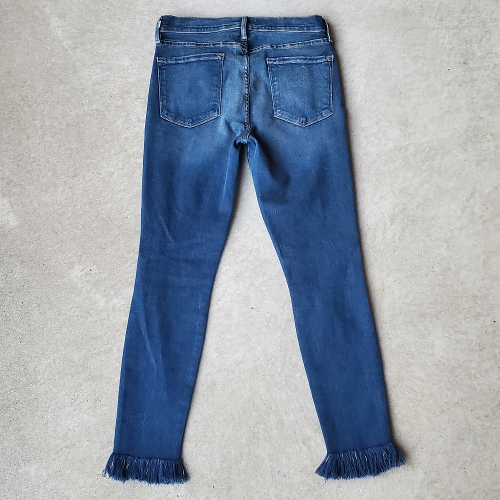 NWOT Frame Denim 30 Boho Western Rodeo Mid Rise Le Flare Kick Flare Fray Jeans - Picture 8 of 16